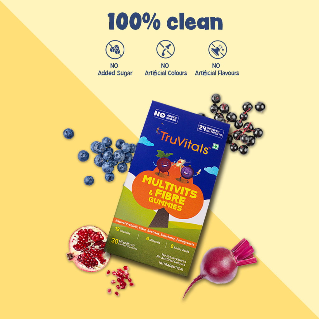 MultiVitamin & Fibre Gummies for kids- Pack of 1(30 gummies)