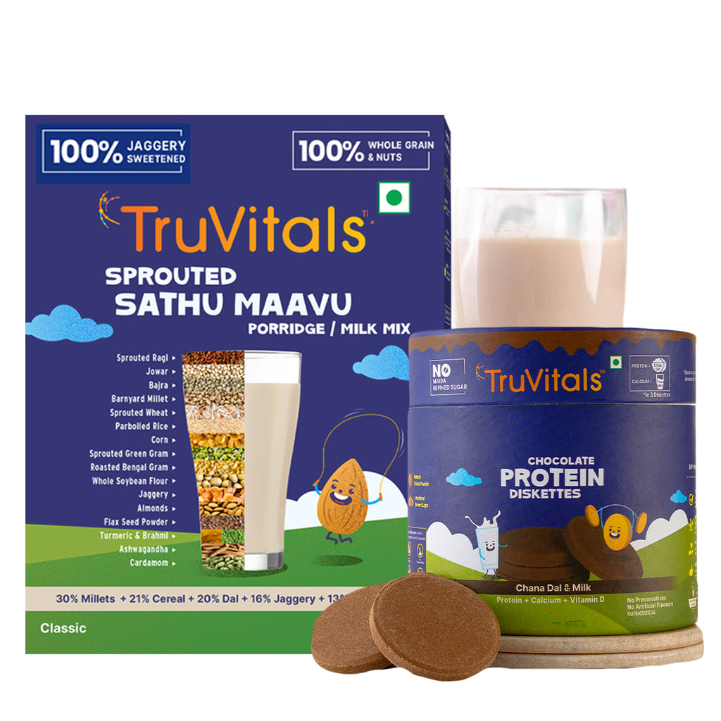 Healthy Weight Gain Combo (Sprouted Multigrain health mix-200gm & Protein Biscuits-160gm)