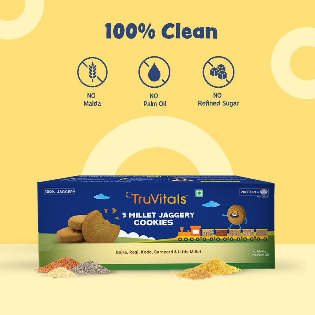 5 Millet Jaggery Cookies- Pack of 1 (160g)