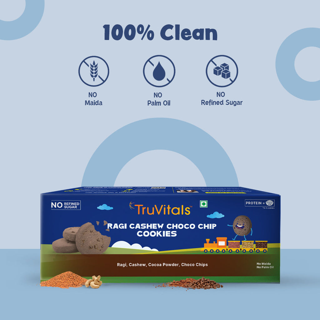 Ragi Cashew Choco Chip Cookies- Pack of 1(160g)