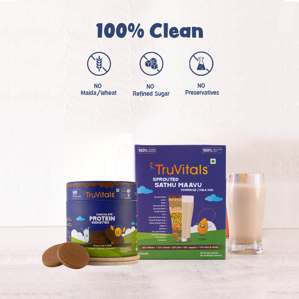 Healthy Weight Gain Combo (Sprouted Multigrain health mix-200gm & Protein Biscuits-160gm)