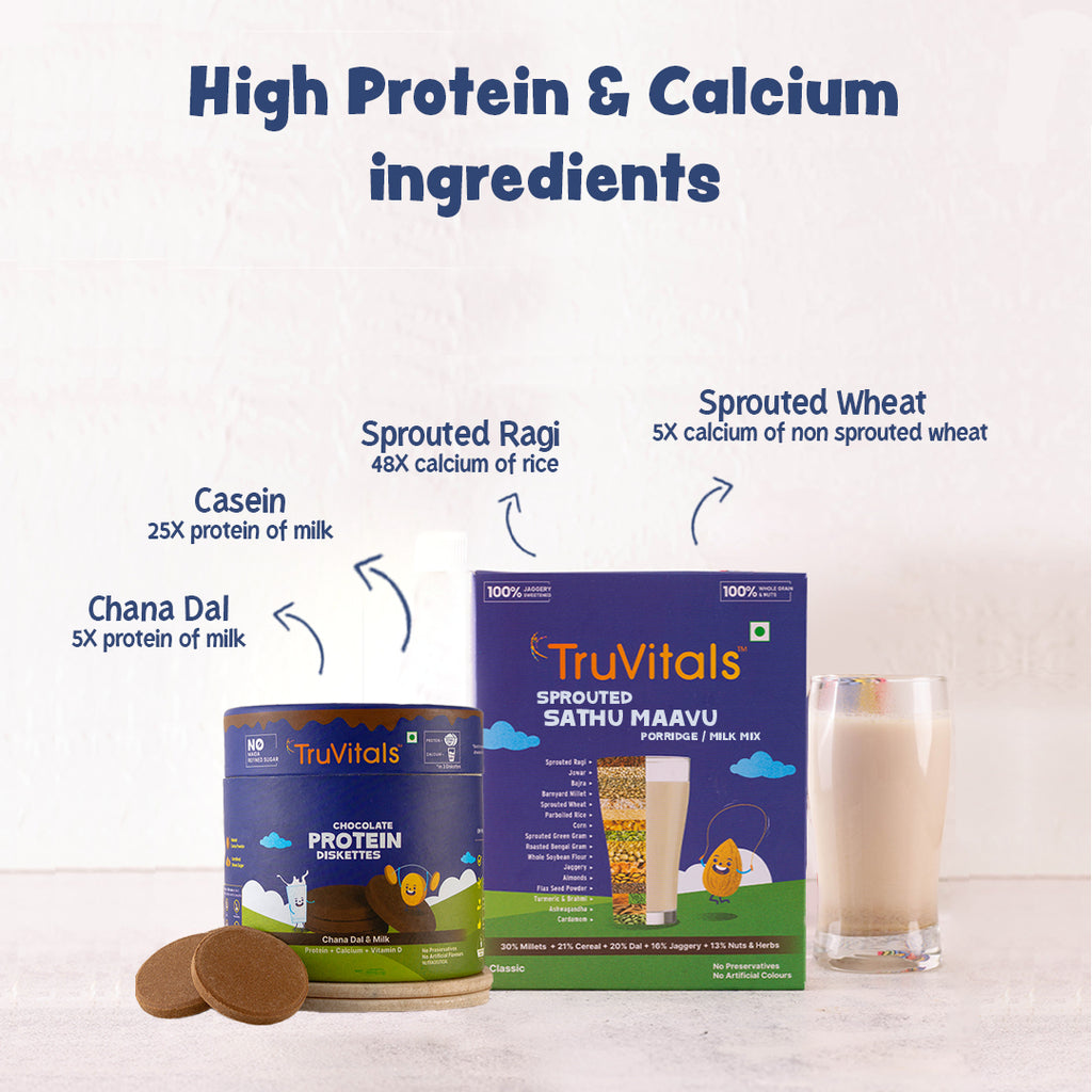 Healthy Weight Gain Combo (Sprouted Multigrain health mix-200gm & Protein Biscuits-160gm)